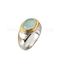 Anelli ovali in ottone con occhio di gatto&nbsp;FS-WGC727D-02