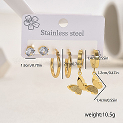 Edelstahl Schmetterling Ohrringe Sets&nbsp;LS-NG9755