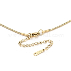 Collane con catena a serpente rotonda con ciondolo a forma di fiore in acciaio inossidabile 304&nbsp;NJEW-H044-07G