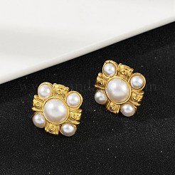 Boucles d'oreilles à tige en acier inoxydable 304 avec perles en plastique&nbsp;LS-EJEW-U070-03A-G