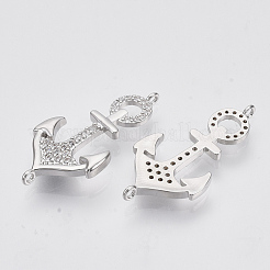 Messing Micro Pave klare Zirkonia Verbinder Stecker&nbsp;ZIRC-T012-76P