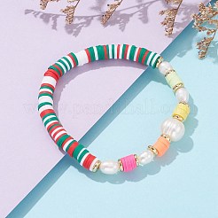 Bracciali elasticizzati con perline di argilla polimerica heishi&nbsp;BJEW-JB06026-01