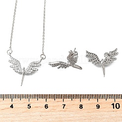 Orecchini a bottone in ottone con micro pavé di zirconi cubici e collane pendenti set&nbsp;SJEW-Z002-03P