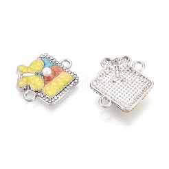 Dijes de conector de aleación de cristal con rhinestone y perlas de imitación ABS&nbsp;PALLOY-T092-09P