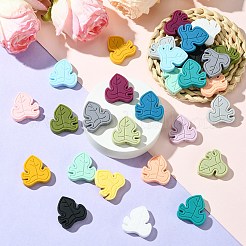 32 Stück 16 Farben Blatt Lebensmittelqualität umweltfreundliche Silikon Fokalperlen&nbsp;SIL-CJ0002-19