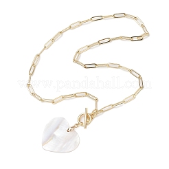Collane con ciondolo a forma di cuore con conchiglia d'acqua dolce naturale&nbsp;NJEW-JN05152