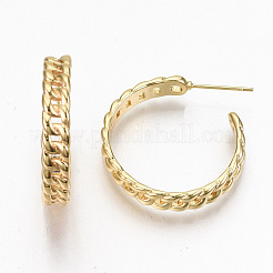 Boucles d'oreilles demi-créoles en laiton&nbsp;KK-R117-054G-NF