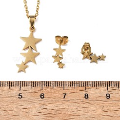 Stern 201 Edelstahl-Anhänger-Halsketten & Ohrstecker-Sets für Damen&nbsp;SJEW-Q025-02G