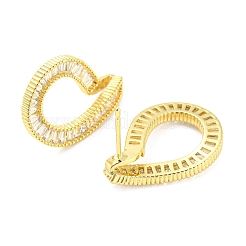 Boucles d'oreilles en forme de larme avec zircone cubique transparente&nbsp;EJEW-A026-07G