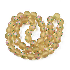 Fatti a mano perle di vetro smerigliato fili&nbsp;LAMP-N021-39D