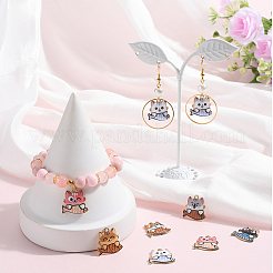 24 pièces 6 couleurs pendentifs en émail d'alliage de placage de rack&nbsp;FIND-SC0012-11