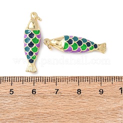 Pendentifs d'émail en laiton &nbsp;KK-C143-44B-G