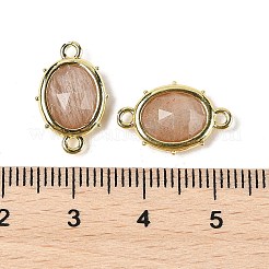 Natürlicher Sonnenstein facettiert ovale Verbindungsstück Charms&nbsp;G-I382-04G-03