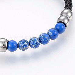 Las pulseras de cuero trenzadas&nbsp;BJEW-K206-B-01