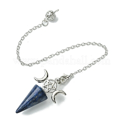 Natürliche gefärbte Lapislazuli Kegel Wünschelrute Pendel große Anhänger&nbsp;G-C114-01P-18