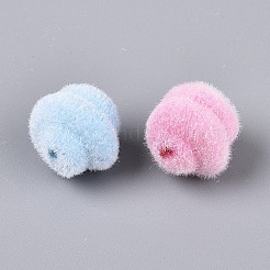 Perles torsadées en acrylique opaque floquées&nbsp;OACR-T030-14M-B