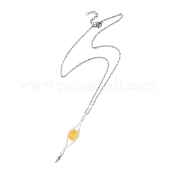 4 pieza de collar redondo con colgante cónico de labradorita natural de 4 colores&nbsp;NJEW-TA00261