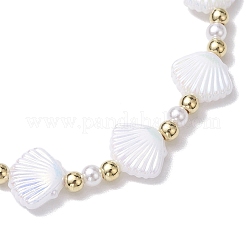4 Stück 4 Farben Muschelform Kunststoff Stretch-Armbänder&nbsp;BJEW-JB10342