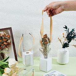 12 juego de cajas de almacenamiento de flores de plástico transparente y papel&nbsp;CON-BC0008-10A