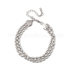 Mehrreihige Armbänder aus 304 Edelstahlperlen&nbsp;BJEW-K287-01P