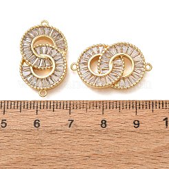 Ciondoli connettore in ottone con pavé di zirconi cubici trasparenti&nbsp;CU-CBA4579-25G