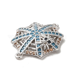 Gestellvergoldete Verbindungsanhänger aus Messing mit türkisfarbenem Zirkonia-Stein&nbsp;KK-K275-12P