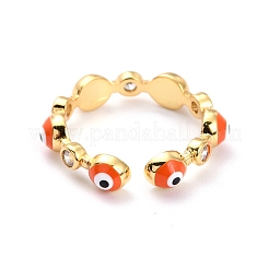 Anneaux de manchette en laiton micro pave zircone cubique&nbsp;RJEW-O046-02G