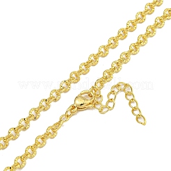 Collane a catena rolo testurizzata in ottone placcato a cremagliera per le donne&nbsp;NJEW-C059-25G