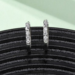 Boucles d'oreilles créoles en acier inoxydable 304 avec zircone cubique transparente&nbsp;EJEW-D331-18C-P