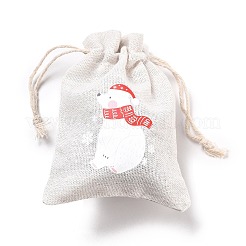 Pochettes de rangement en tissu de coton de noël&nbsp;LS-ABAG-M004-02E
