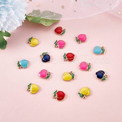 30 Uds. Colgantes de esmalte de aleación chapado en estante de 5 colores&nbsp;ENAM-SZ0005-84