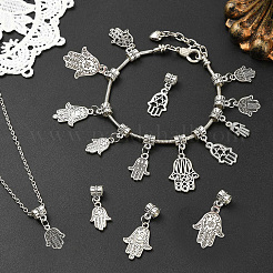 60 Stück 10 Farben Legierung europäischen baumelnden Charms&nbsp;PALLOY-CJ00187