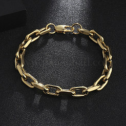 201 Edelstahl-Armbänder mit ovalen Gliederketten für Herren&nbsp;BJEW-R313-07G