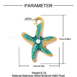 304 Edelstahl-Emaille-Anhänger&nbsp;STAS-OY019-56G