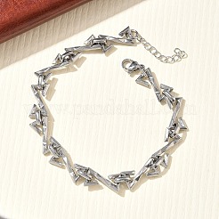 Gehämmertes Gliederkettenarmband aus Edelstahl 304 für Damen&nbsp;BJEW-D466-07P