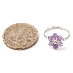 Natürlicher Apatit & Amethyst & grüner Aventurin & Karneol Fingerring&nbsp;RJEW-TA00164