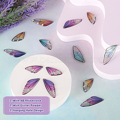 Ensemble de pendentifs en cristal de résine transparente ab strass&nbsp;RESI-TAC0002-46C