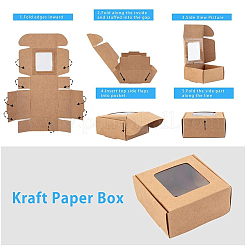 100 scatola portaoggetti in carta kraft con finestra visibile&nbsp;CON-BC0007-24B