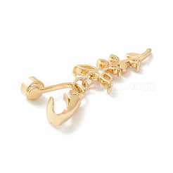 Blatt Zirkonia Charm Bauchring&nbsp;AJEW-F057-06G