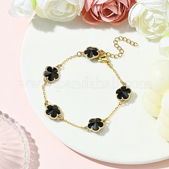 Glasblumen-Gliederarmbänder&nbsp;BJEW-JB10219-03