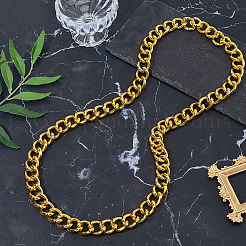 1 collier chaîne cubaine en alliage d'aluminium de 19 mm&nbsp;NJEW-SP0001-20B