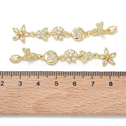 Grandi pendenti in ottone con micro pavé di zirconi chiari&nbsp;CU-E004-02G