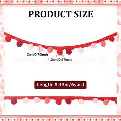 6 Yards Farbverlaufsbänder aus Polyester-Pompon-Bällen mit Quaste&nbsp;DIY-PH0035-76B