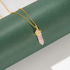 Ciondoli a punta con doppia terminazione in quarzo rosa naturale da 3 pz&nbsp;G-FS0001-38