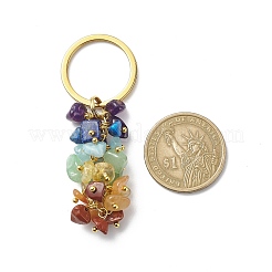 Portachiavi con perline di pietre preziose naturali a tema chakra&nbsp;KEYC-JKC00416-01