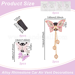 Décorations d'aération de voiture en strass en alliage&nbsp;AJEW-WH0248-511