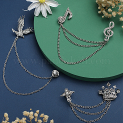 3 stücke 3 stil krone & adler & musik hinweis kristall strass hängende kette broschen&nbsp;JEWB-GF0001-34
