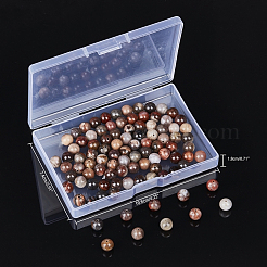Bois pétrifié naturel brins de perles rondes&nbsp;G-AR0001-62
