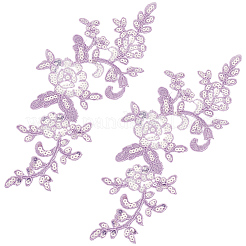 4 paio di applicazioni in pizzo ricamato con paillettes in poliestere&nbsp;DIY-GF0013-81A