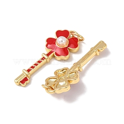 Pendentifs d'émail en laiton &nbsp;KK-C143-56G-01